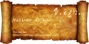 Vallner Ákos névjegykártya